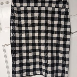 LuLaRoe Black and White Checkered Pencil Skirt